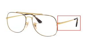 Branches originales Ray-Ban RB6389 vue, couleur 2945 · Or sur supérieur havane