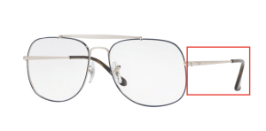 Branches originales Ray-Ban RB6389 vue, couleur 2970 · Argent sur supérieur bleu