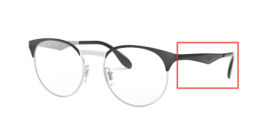 Branches originales Ray-Ban RB6406 vue, couleur 2861 · Supérieur noir sur argent