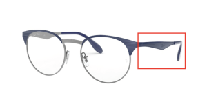 Branches originales Ray-Ban RB6406 vue, couleur 2906 · Gunmetal/bleu brillant
