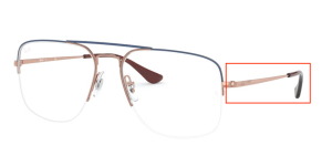 Branches originales Ray-Ban RB6441 vue THE GENERAL GAZE, couleur 3049 · Bleu sur cuivre