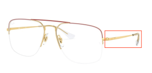 Branches originales Ray-Ban RB6441 vue THE GENERAL GAZE, couleur 3051 · Noir mat sur rubber arista