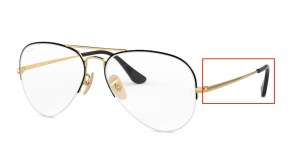 Branches originales Ray-Ban RB6589 vue Aviator Gaze, couleur 2946 · Or sur supérieur noir