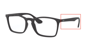 Branches originales Ray-Ban RB7045 vue, couleur 5364 · Rubber noir