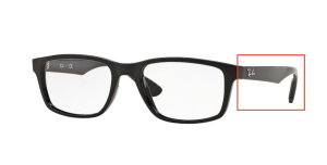 Branches originales Ray-Ban RB7063 vue, couleur 2000 · Noir brillant