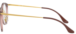 Branches originales Ray-Ban RB7140 Eyeglasses, couleur 5971 · Supérieur marron sur trasp marron