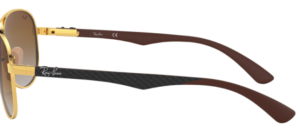 Branches originales Ray-Ban RB8313 Carbon Fibre, couleur 001 · Or