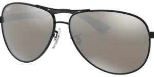 Verres originaux Ray-Ban RB8313 Carbon Fibre, couleur K7 · Miroir gris argent polarisé · plastique