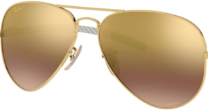 Verres originaux Ray-Ban RB8317CH, couleur 6B · Marron or chromance polarisé · plastique
