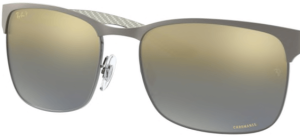 Verres originaux Ray-Ban RB8319CH, couleur J0 · Bleu degraded miroir chromance polarisé · plastique