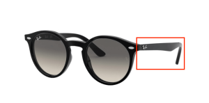 Branches originales Ray-Ban RB9064S Junior, couleur 100 · Noir