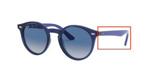 Branches originales Ray-Ban RB9064S Junior, couleur 7062 · Transparent bleu