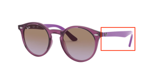 Branches originales Ray-Ban RB9064S Junior, couleur 7064 · Transparent fuxia