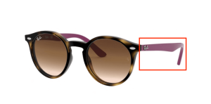 Branches originales Ray-Ban RB9064S Junior, couleur 7041 · Havane