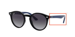 Branches originales Ray-Ban RB9064S Junior, couleur 7042 · Noir