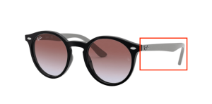 Branches originales Ray-Ban RB9064S Junior, couleur 7043 · Noir