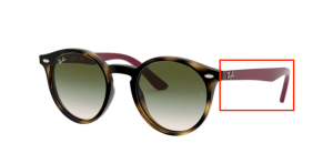 Branches originales Ray-Ban RB9064S Junior, couleur 7044 · Havane