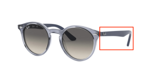 Branches originales Ray-Ban RB9064S Junior, couleur 7050 · Transparent bleu