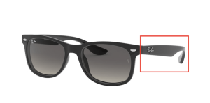 Branches originales Ray-Ban RB9052S Junior JUNIOR NEW WAYFARER, couleur 100 · Noir
