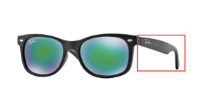 Branches originales Ray-Ban RB9052S Junior JUNIOR NEW WAYFARER, couleur 100S · Noir mat