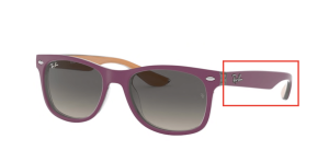 Branches originales Ray-Ban RB9052S Junior JUNIOR NEW WAYFARER, couleur 7033 · Supérieur violet mat sur orange