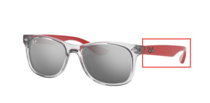 Branches originales Ray-Ban RB9052S Junior JUNIOR NEW WAYFARER, couleur 7063 · Transparent gris
