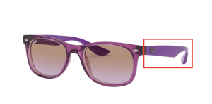 Branches originales Ray-Ban RB9052S Junior JUNIOR NEW WAYFARER, couleur 7064 · Transparent fuxia