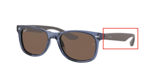Branches originales Ray-Ban RB9052S Junior JUNIOR NEW WAYFARER, couleur 7068 · Transparent bleu