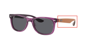 Branches originales Ray-Ban RB9052S Junior JUNIOR NEW WAYFARER, couleur 7069 · Transparent violet