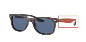 Branches originales Ray-Ban RB9052S Junior JUNIOR NEW WAYFARER, couleur 7071 · Transparent marron
