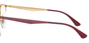 Branches originales Ray-Ban RB6422 vue, couleur 3007 · Rose or sur supérieur mat bordeau