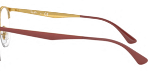 Branches originales Ray-Ban RB6422 vue, couleur 3046 · Supérieur rouge mat sur or brillant