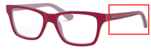 Branches originales Ray-Ban RB1536, couleur 3821 · Rouge sur gris/bleu