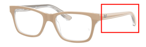 Branches originales Ray-Ban RB1536, couleur 3851 · Beige sur trasparent