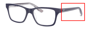 Branches originales Ray-Ban RB1536, couleur 3853 · Blu sur trasparent
