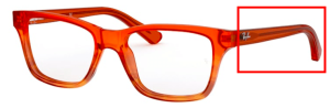 Branches originales Ray-Ban RB1536, couleur 3732 · Marron rayé dégradé