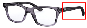 Branches originales Ray-Ban RB1536, couleur 3730 · Gris rayé dégradé