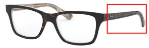 Branches originales Ray-Ban RB1536, couleur 3802 · Havane sur texture rose marron