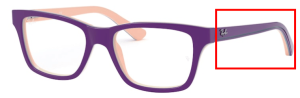 Branches originales Ray-Ban RB1536, couleur 3818 · Violet sur rose/bleu
