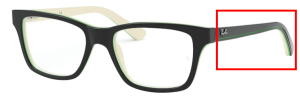 Branches originales Ray-Ban RB1536, couleur 3820 · Noir sur blanc/vert