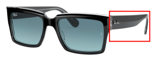 Branches originales Ray-Ban RB2191 Inverness, couleur 1294 · Noir sur transparent