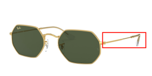 Branches originales Ray-Ban RB3556 Octagonal, couleur 9196 · Legend or