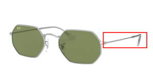 Branches originales Ray-Ban RB3556 Octagonal, couleur 9198 · Argent
