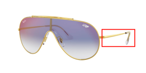 Branches originales Ray-Ban RB3597 Wings, couleur 001/X0 · Arista transparent