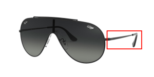 Branches originales Ray-Ban RB3597 Wings, couleur 002 · Noir