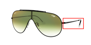Branches originales Ray-Ban RB3597 Wings, couleur 002/W0 · Noir
