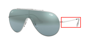Branches originales Ray-Ban RB3597 Wings, couleur 003 · Argent