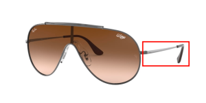 Branches originales Ray-Ban RB3597 Wings, couleur 004/13 · Gunmetal