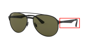 Branches originales Ray-Ban RB3606, couleur 186 · Noir/noir mat