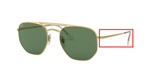 Branches originales Ray-Ban RB3609, couleur 9140 · Demi golss arista